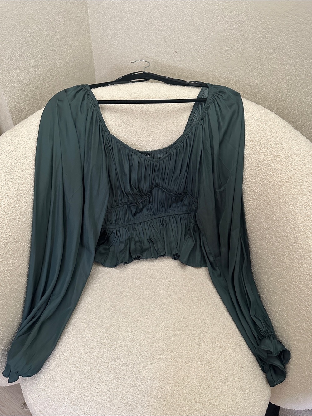 Lulu's Green Blouse cropped blouse Small